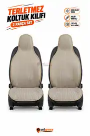 Terletmez Oto Koltuk Koruyucu Kılıf 2 Parça Ön Pilot