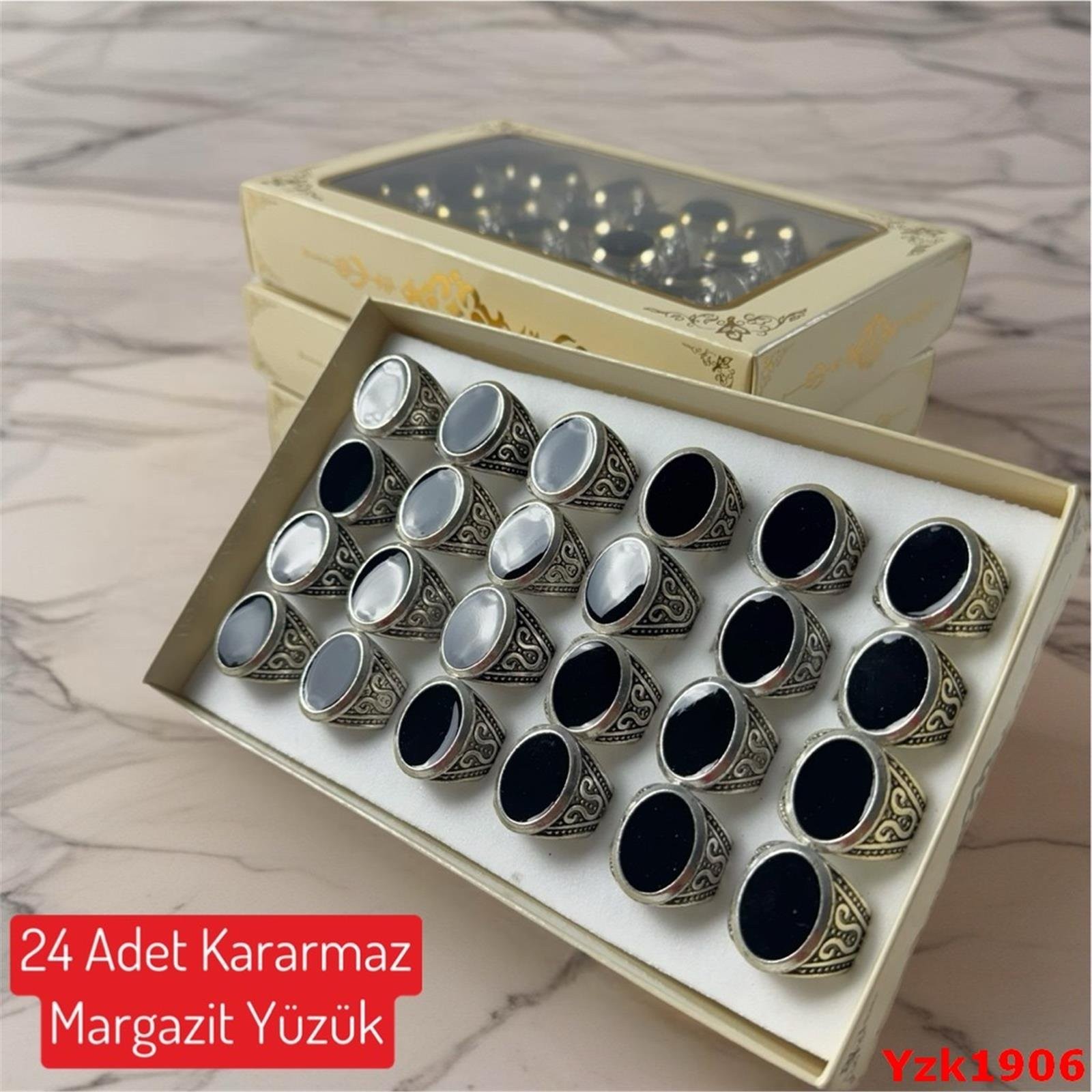 ZN-224 24'lü Kararmaz Margazit Erkek Yüzük