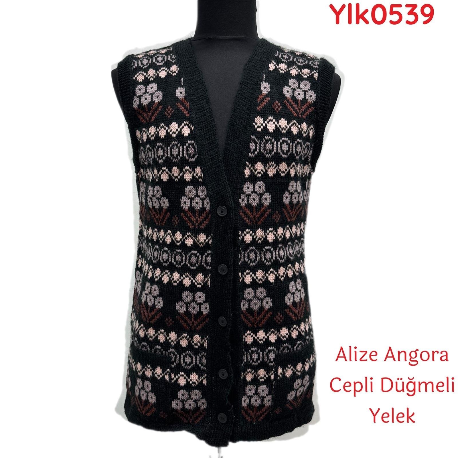 ZY-042 Alize Angora Cepli Düğmeli Yelek