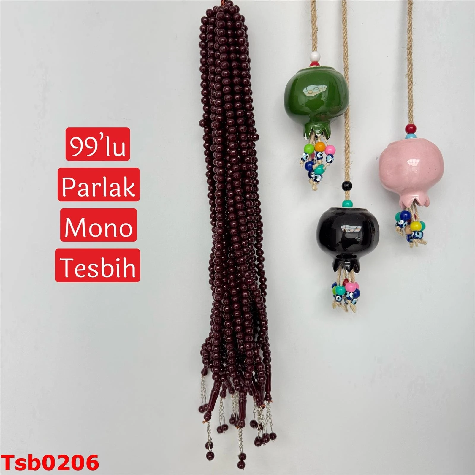 ZZ-351 Parlak Mono 99'lu Tesbih(10mm)