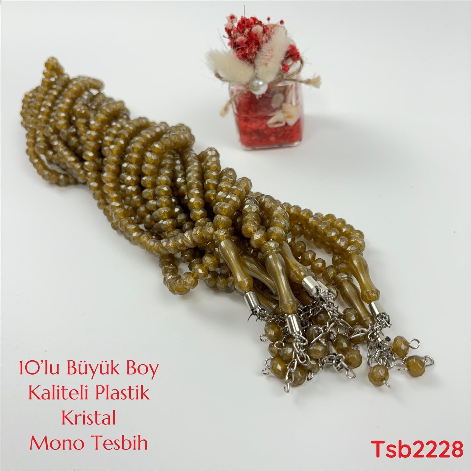 V-177 10'lu Büyük Boy Kaliteli Mono Kristal 99luk Tesbih