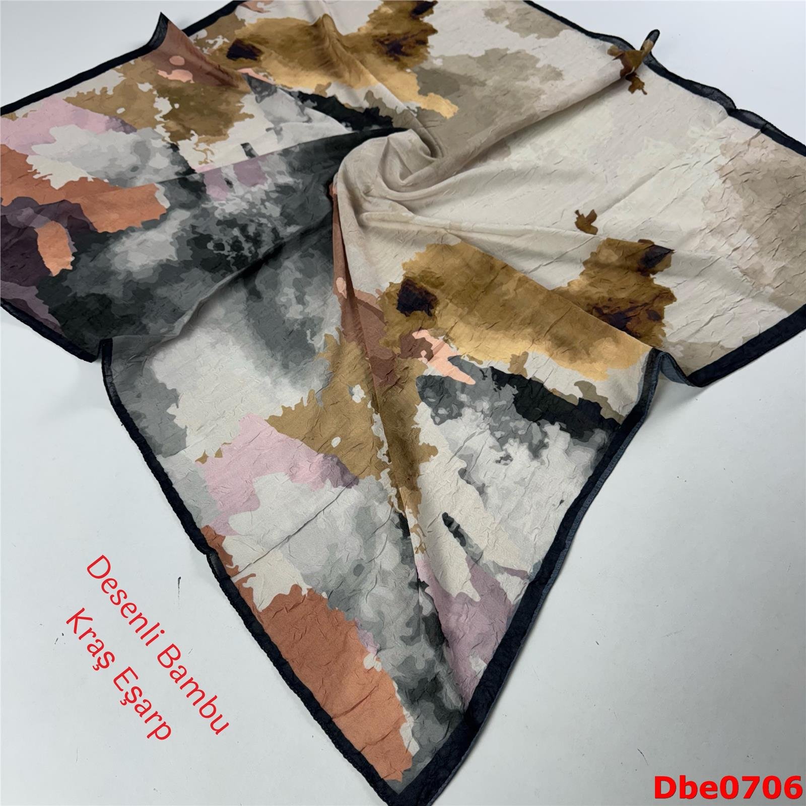 P-097 Desenli Bambu Kraş Eşarp