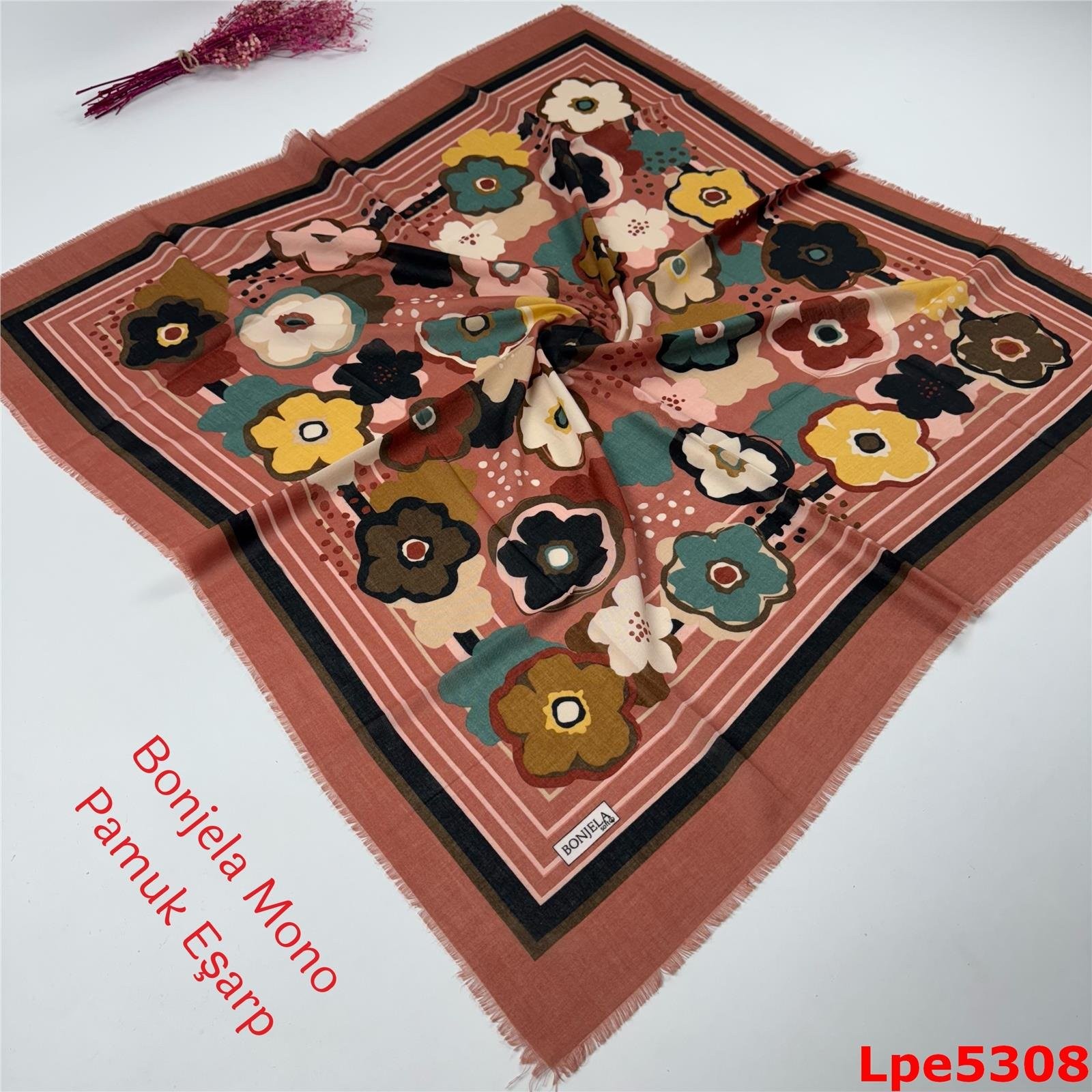 O-048 Bonjela Mono Pamuk Eşarp