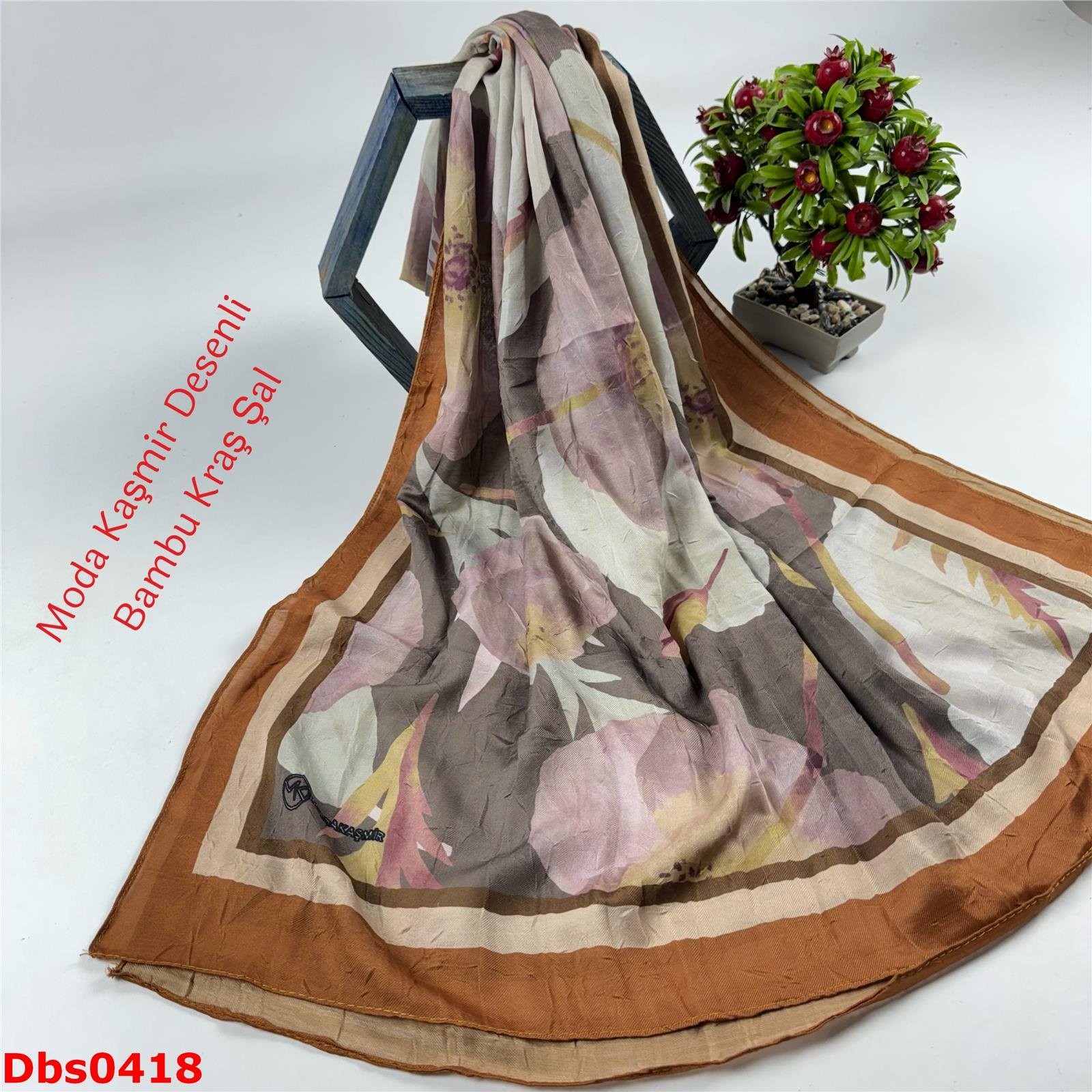 K-241  Moda Kaşmir Desenli Bambu Kraş Şal