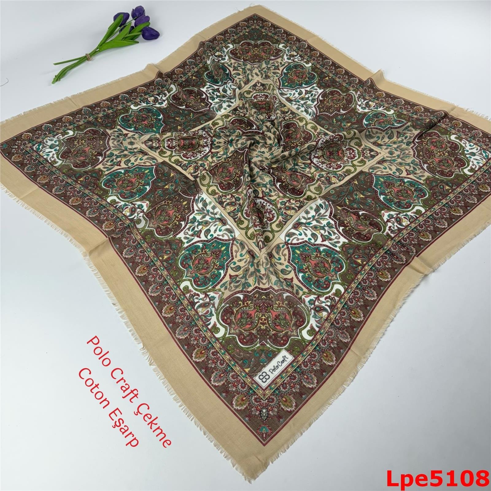 N-069 Polo Craft Çekme Coton Eşarp