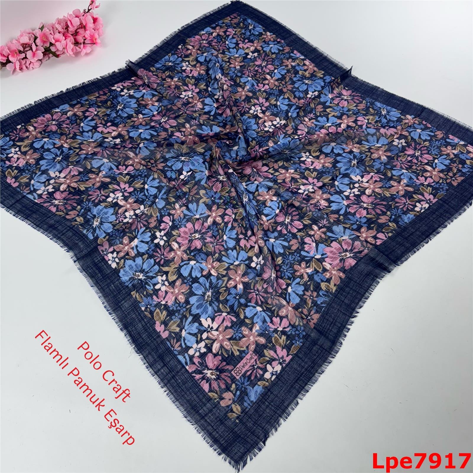 N-167 Polo Craft Flamlı Pamuk Eşarp