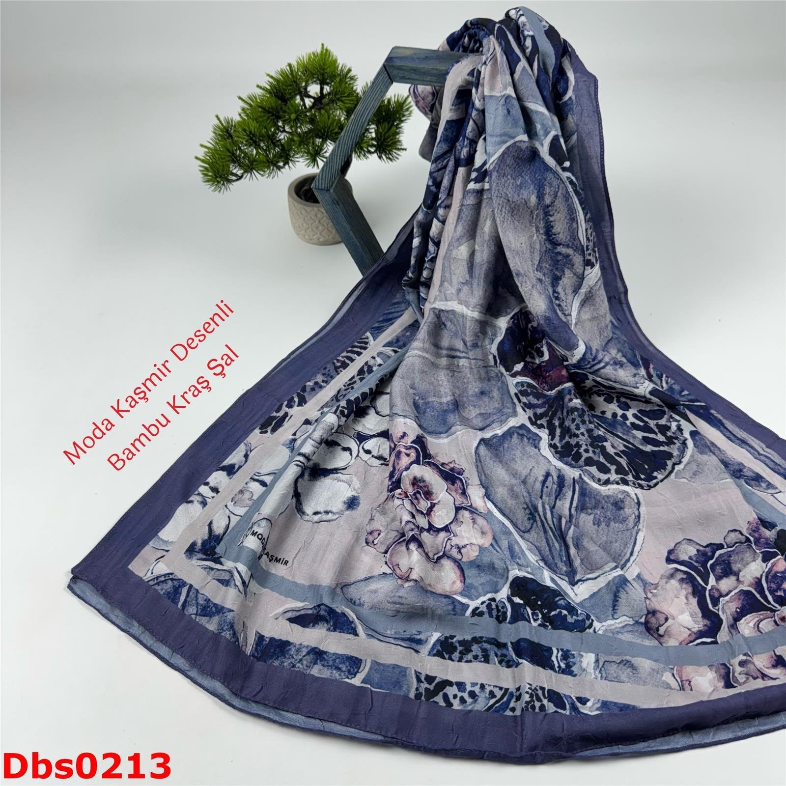 K-151 Moda Kaşmir Desenli Bambu Kraş Şal