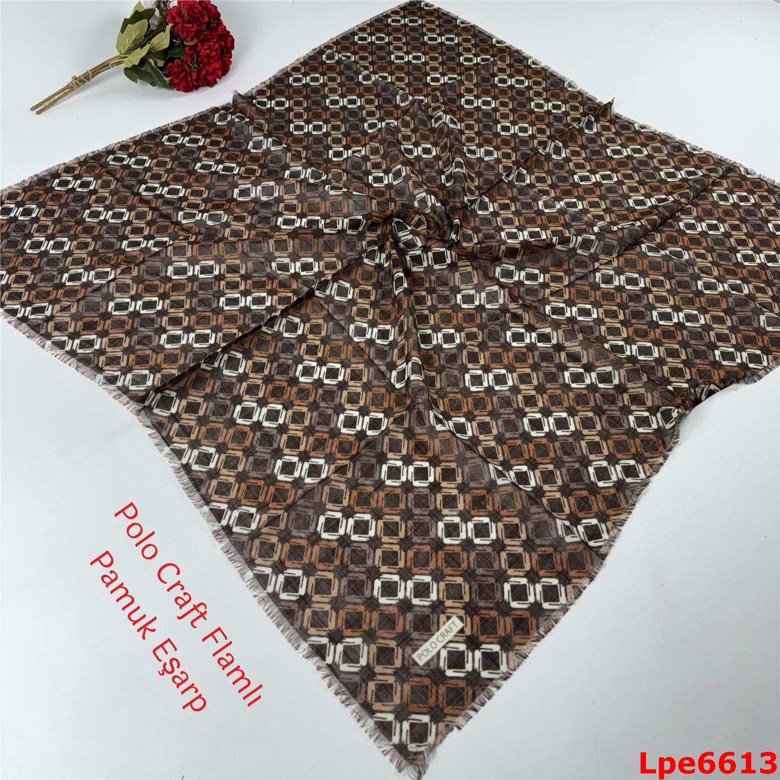 N-133 Polo Craft Flamlı Pamuk Eşarp