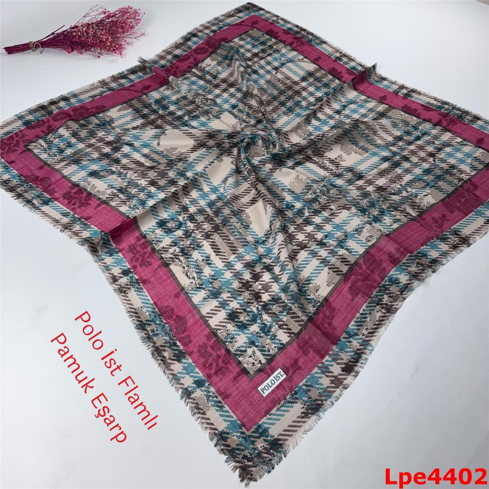 N-094 Polo İst Flamlı Pamuk Eşarp