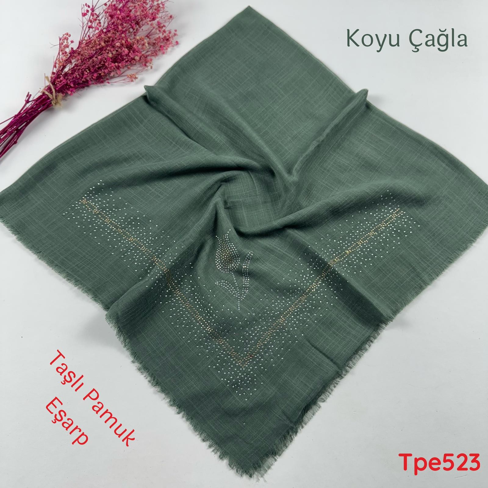 KA-074 Taşlı Pamuk Eşarp