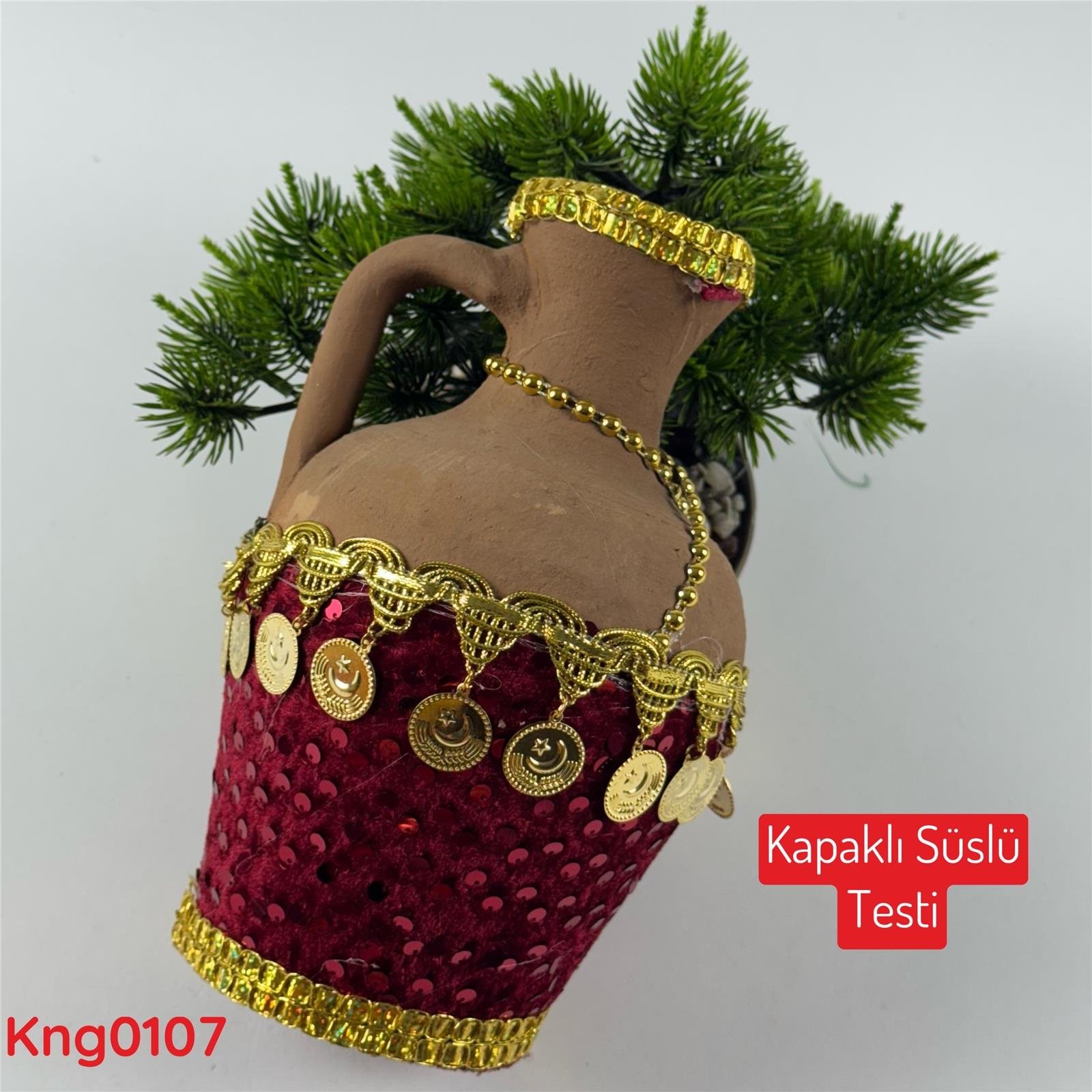 ZV-172 Kapaklı Süslü Testi