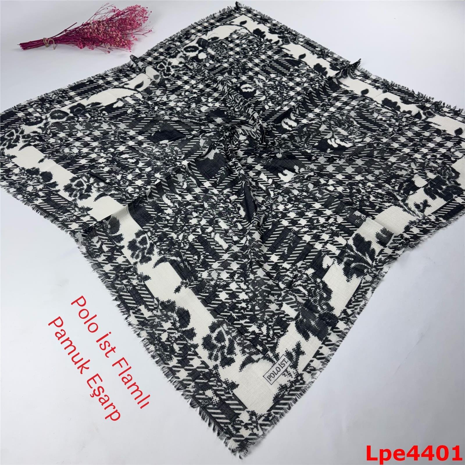 N-092 Polo İst Flamlı Pamuk Eşarp