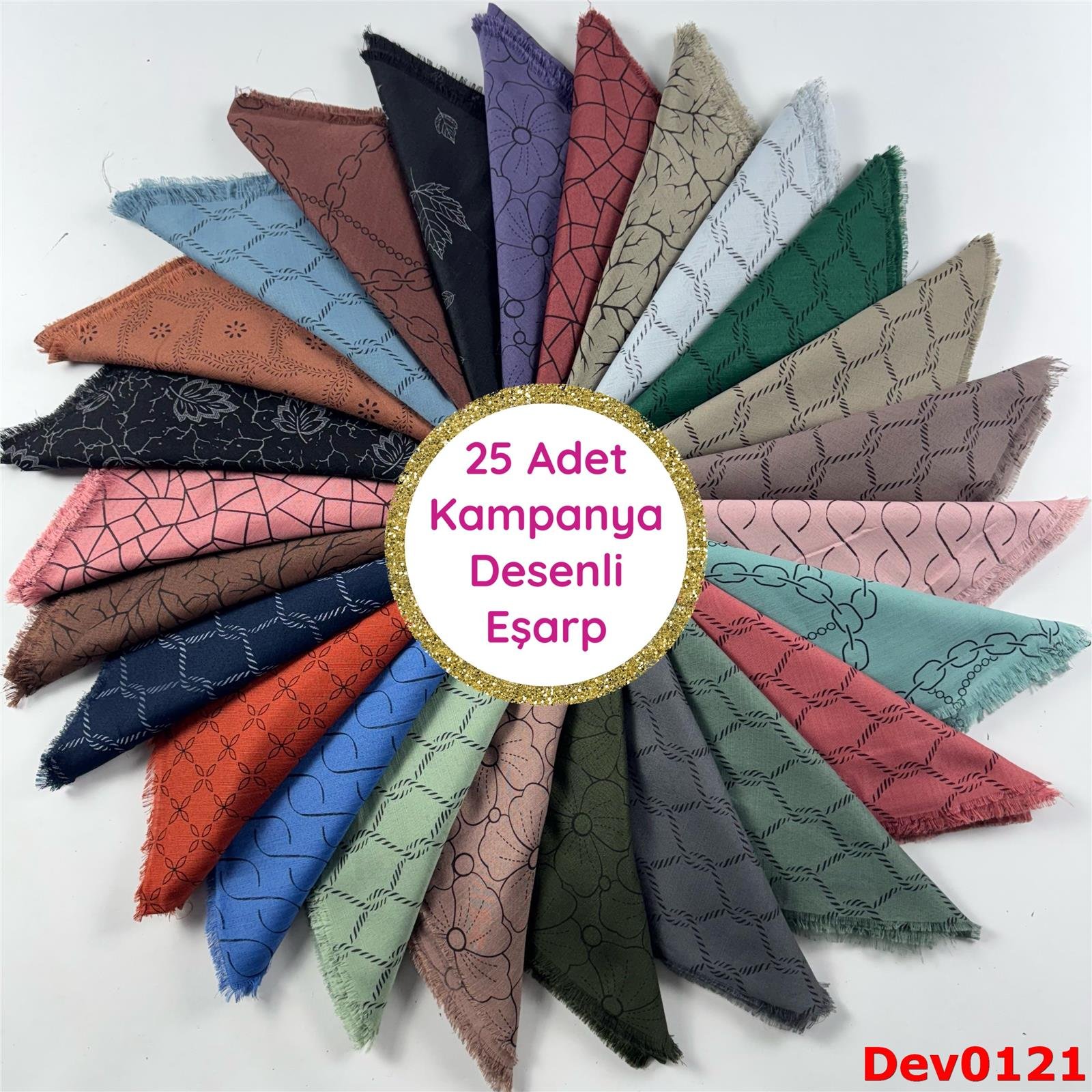 25 ADET KAMPANYA DESENLİ EŞARP