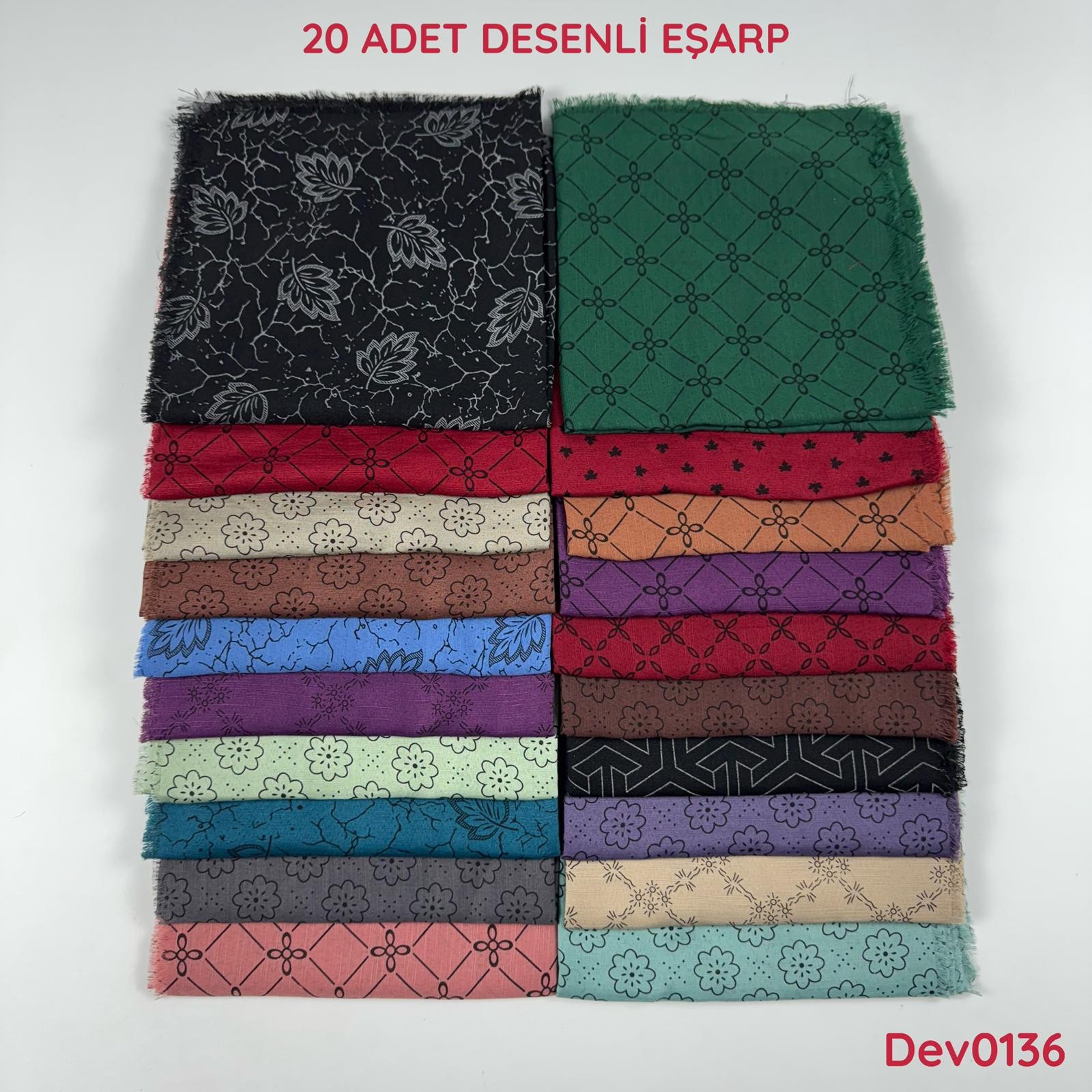 ZU-011 KAMPANYA.. 20 Adet Desenli Eşarp