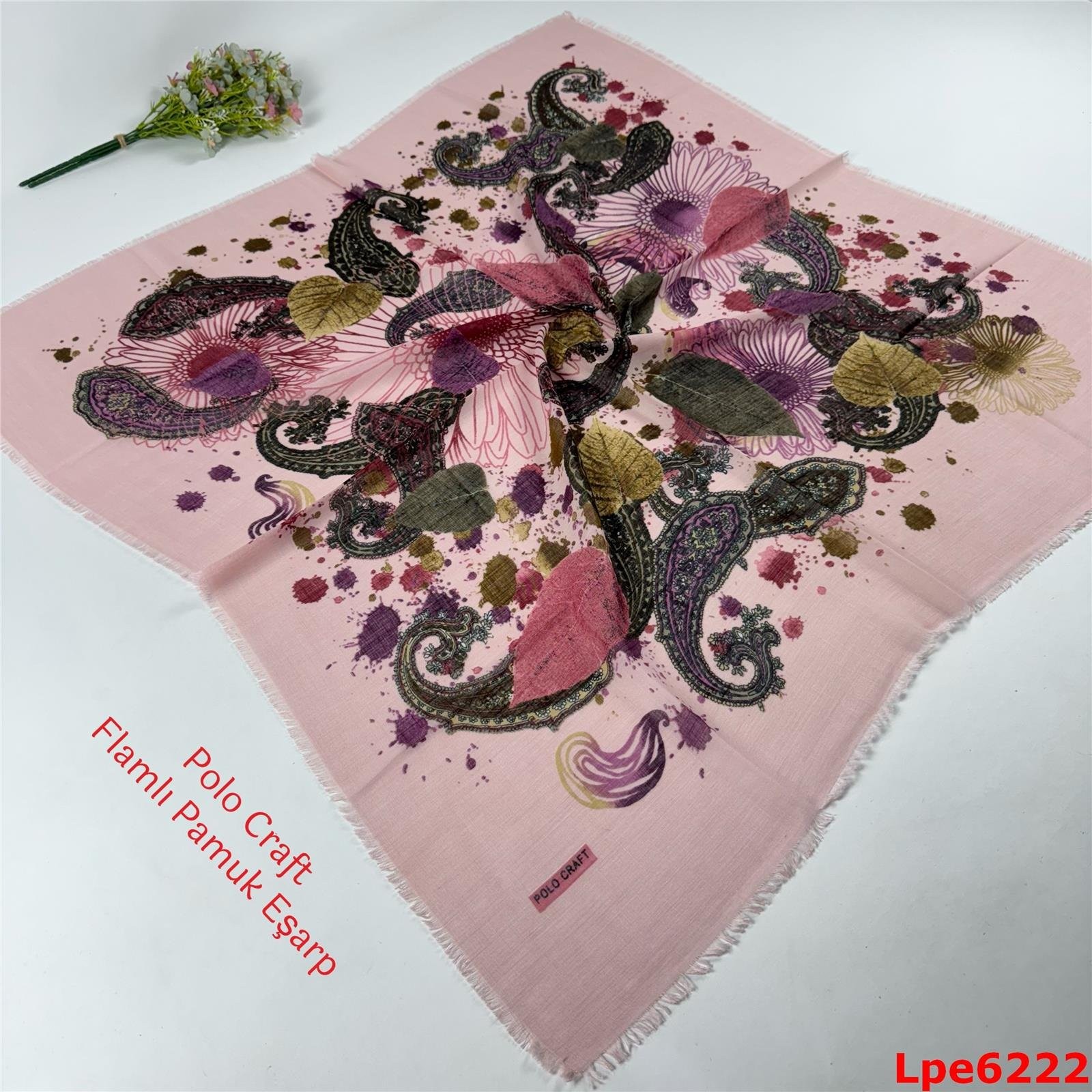 N-057 Polo Craft Flamlı Pamuk Eşarp