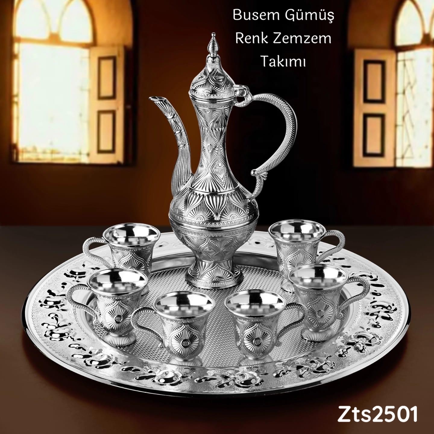 ZV-015 Busem Gümüş Renk Zemzem Takımı