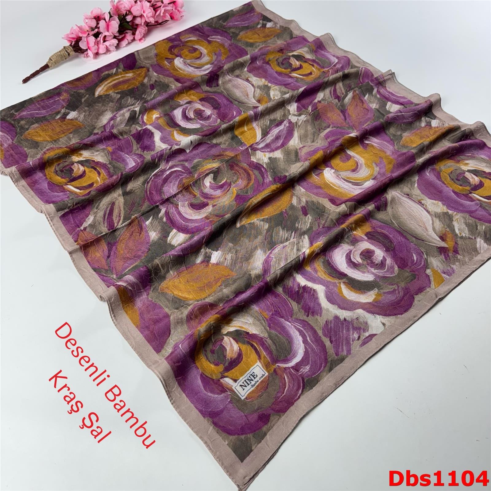 ZC-012 Nine Desenli Bambu Kraş Şal