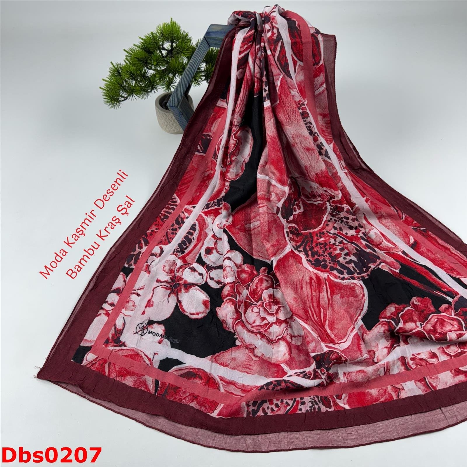 K-145 Moda Kaşmir Desenli Bambu Kraş Şal