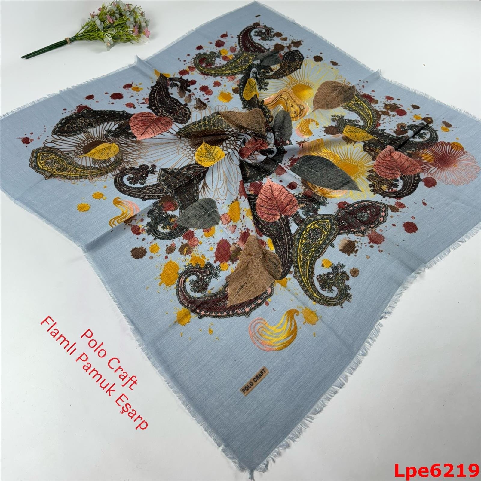 N-053 Polo Craft Flamlı Pamuk Eşarp
