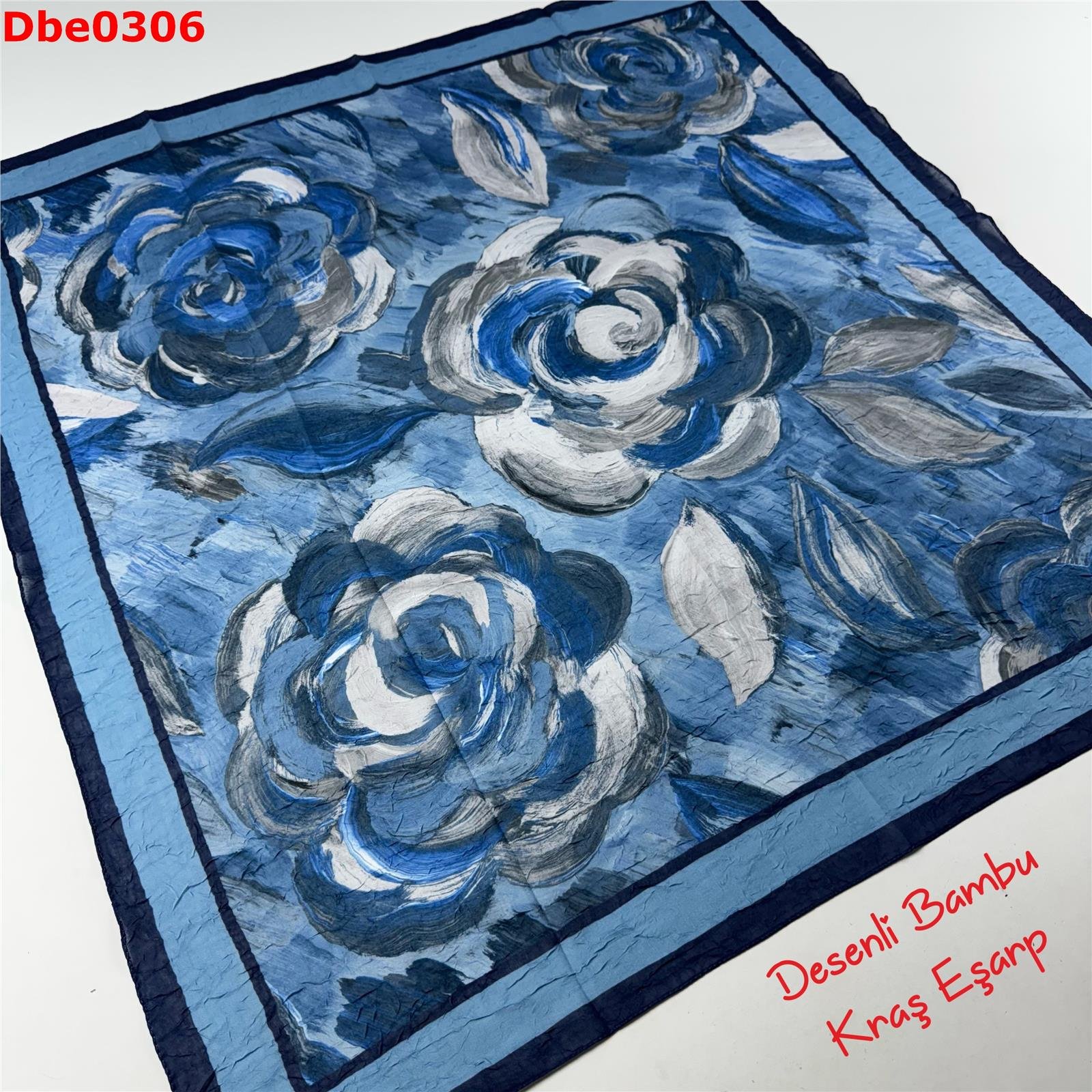 R-078 Desenli Bambu Kraş Eşarp