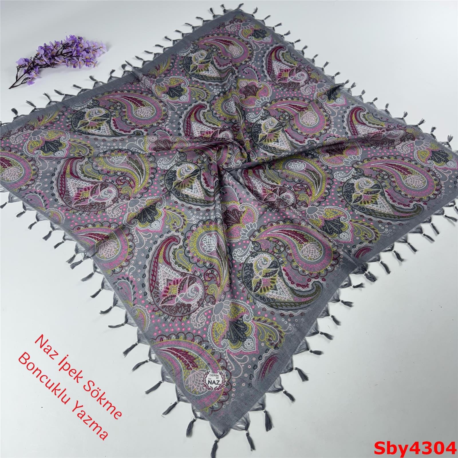 L-150 Naz İpek Sökme Boncuklu Yazma