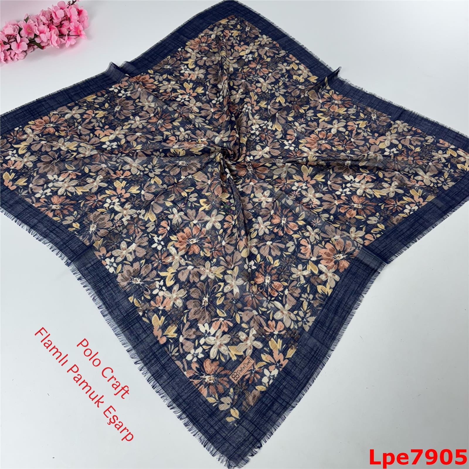 N-132 Polo Craft Flamlı Pamuk Eşarp