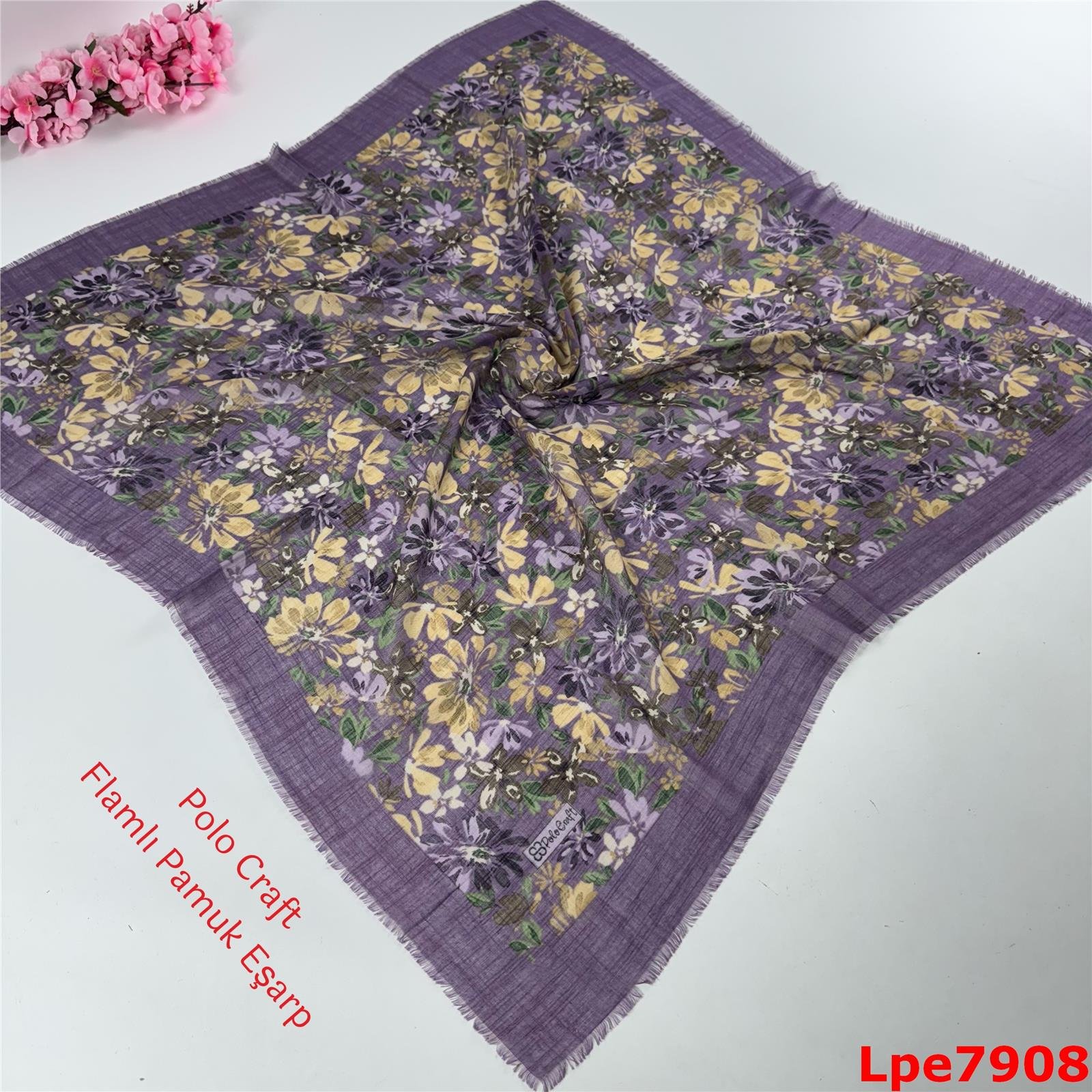 N-141 Polo Craft Flamlı Pamuk Eşarp