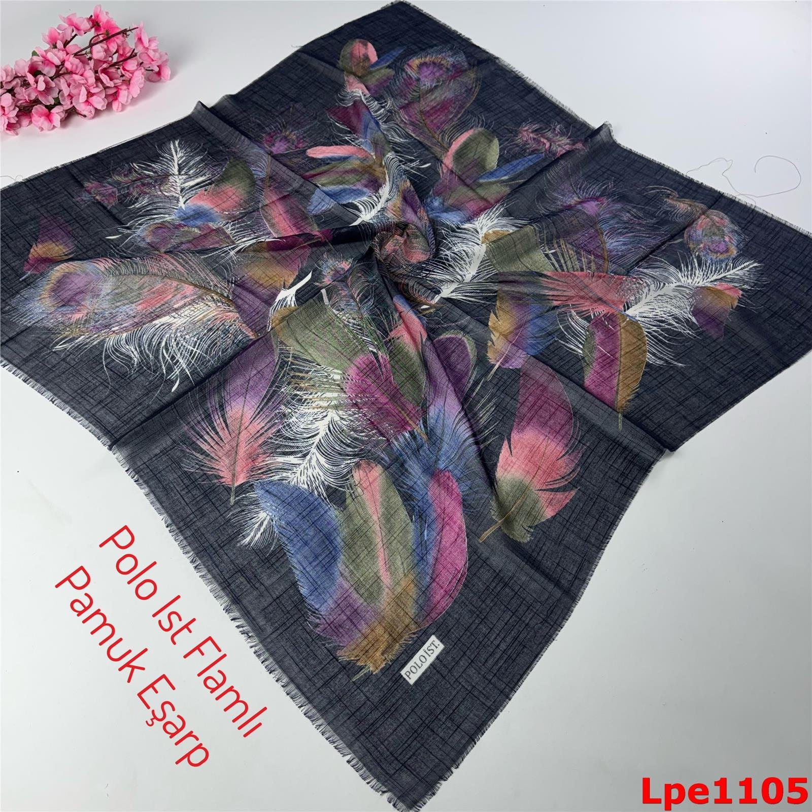 N-146 Polo İst Flamlı Pamuk Eşarp