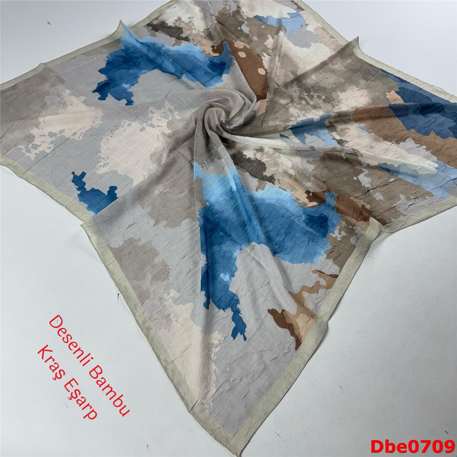 P-104 Desenli Bambu Kraş Eşarp