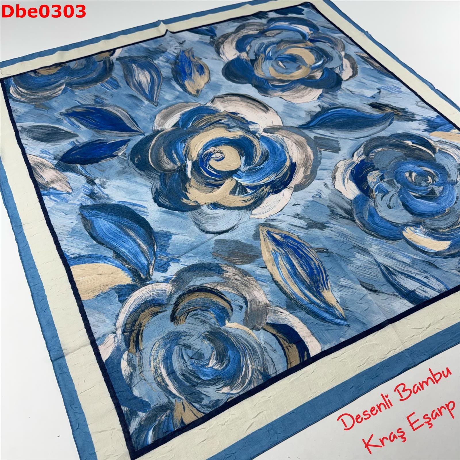 R-075 Desenli Bambu Kraş Eşarp