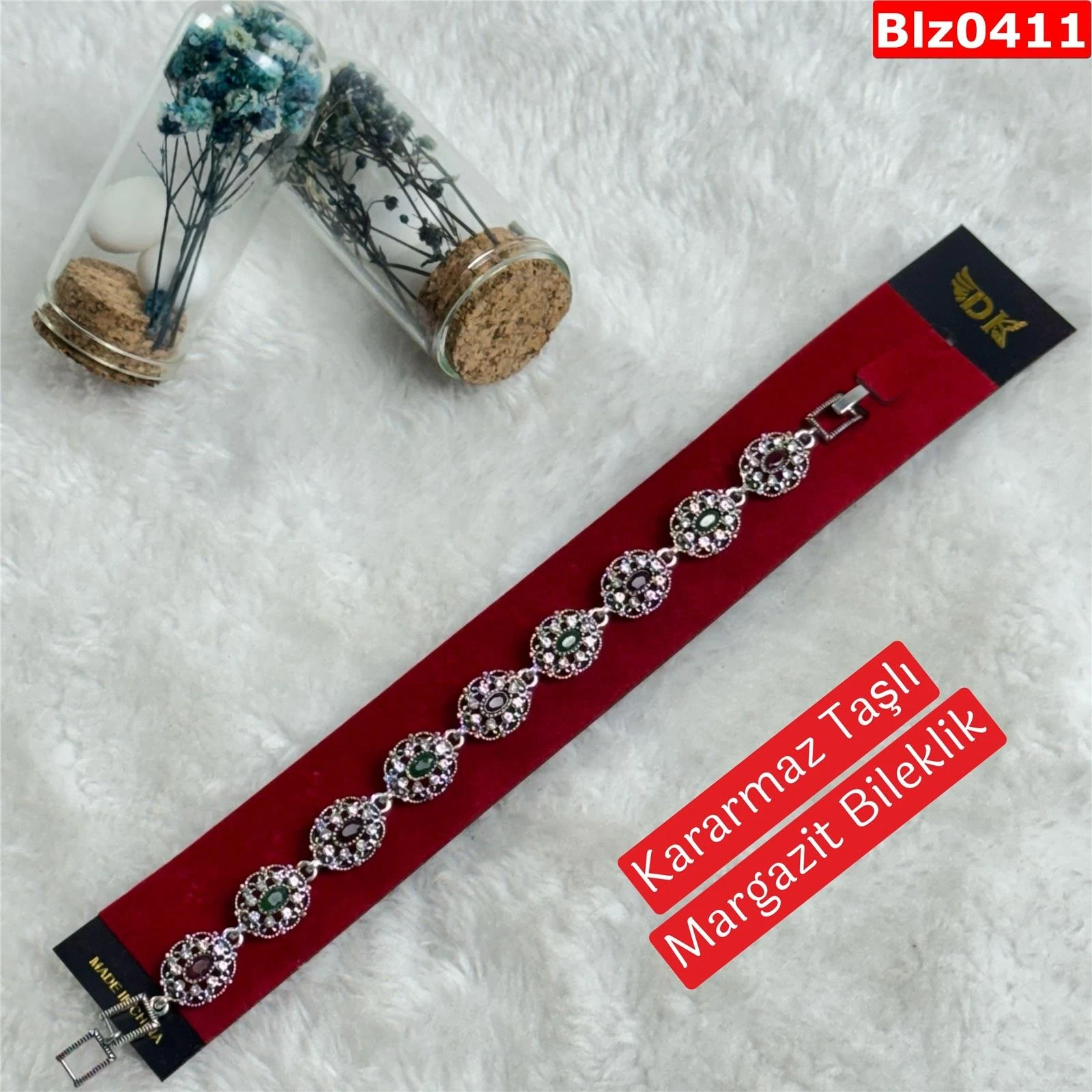 ZD-122 Kararmaz Taşlı Margazit Bileklik