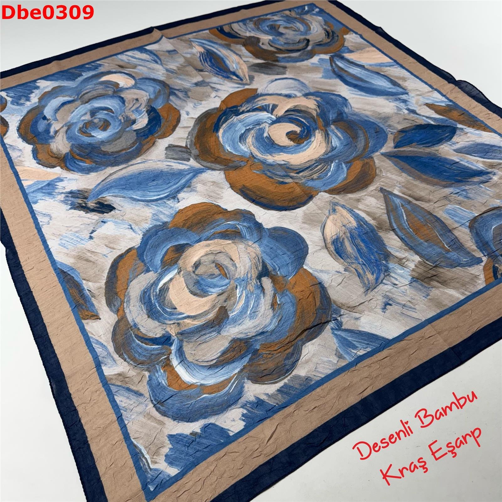 R-081 Desenli Bambu Kraş Eşarp