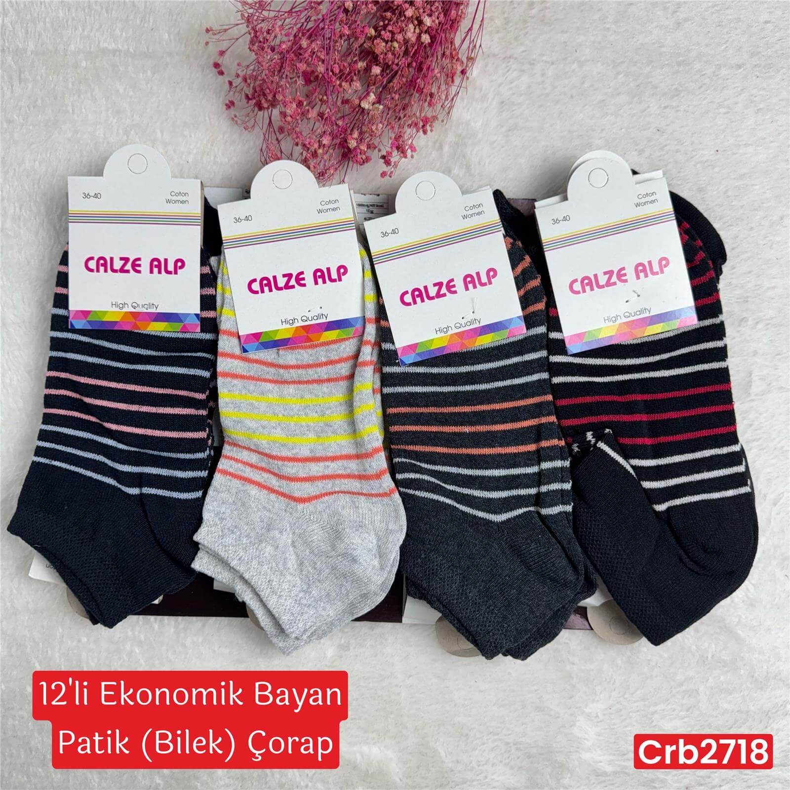 ZV-372 Ekonomik Bayan Patik(Bilek) Çorap 12 ADET