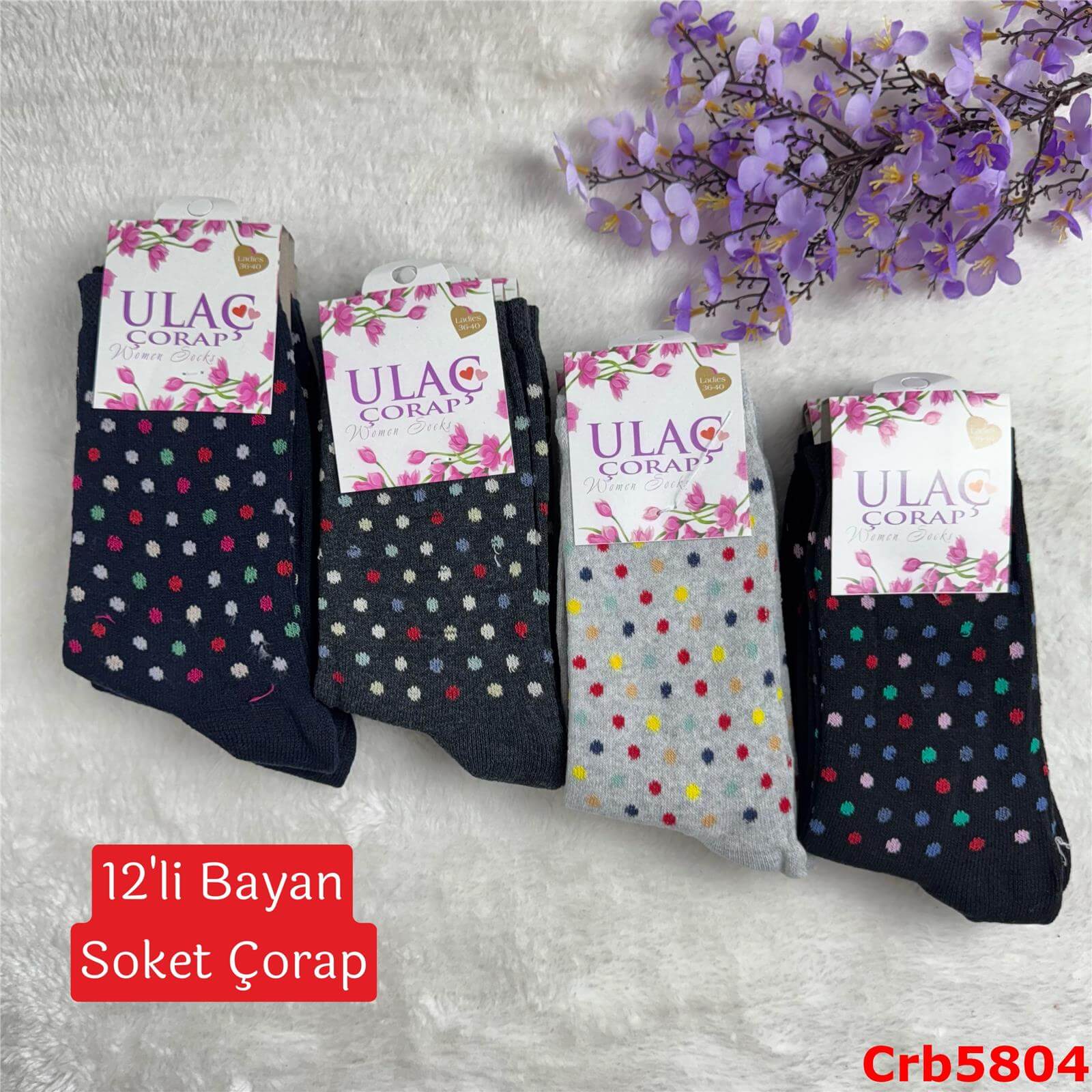 ZV-439  Ekonomik Bayan Soket Çorap 12 ADET