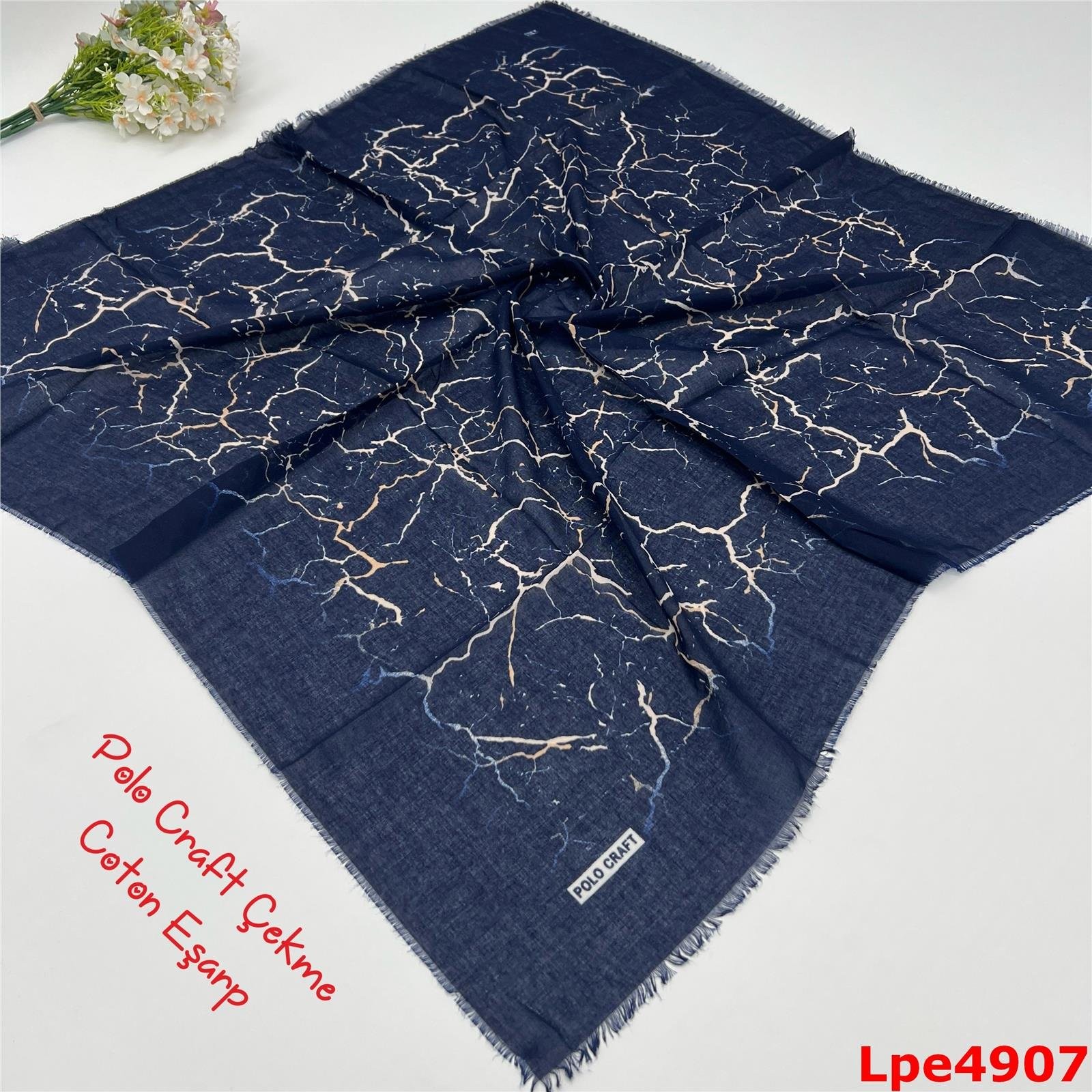 N-053 Polo Craft Çekme Coton Eşarp