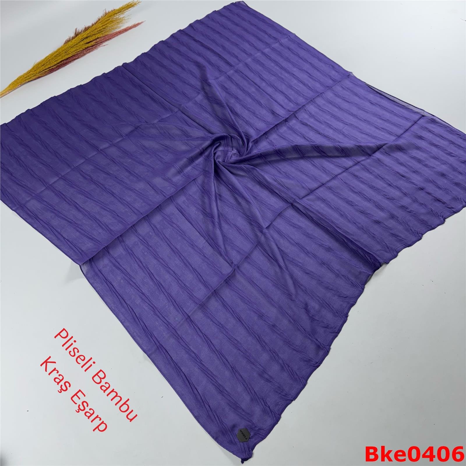 J-132 Pliseli Bambu Kraş Eşarp