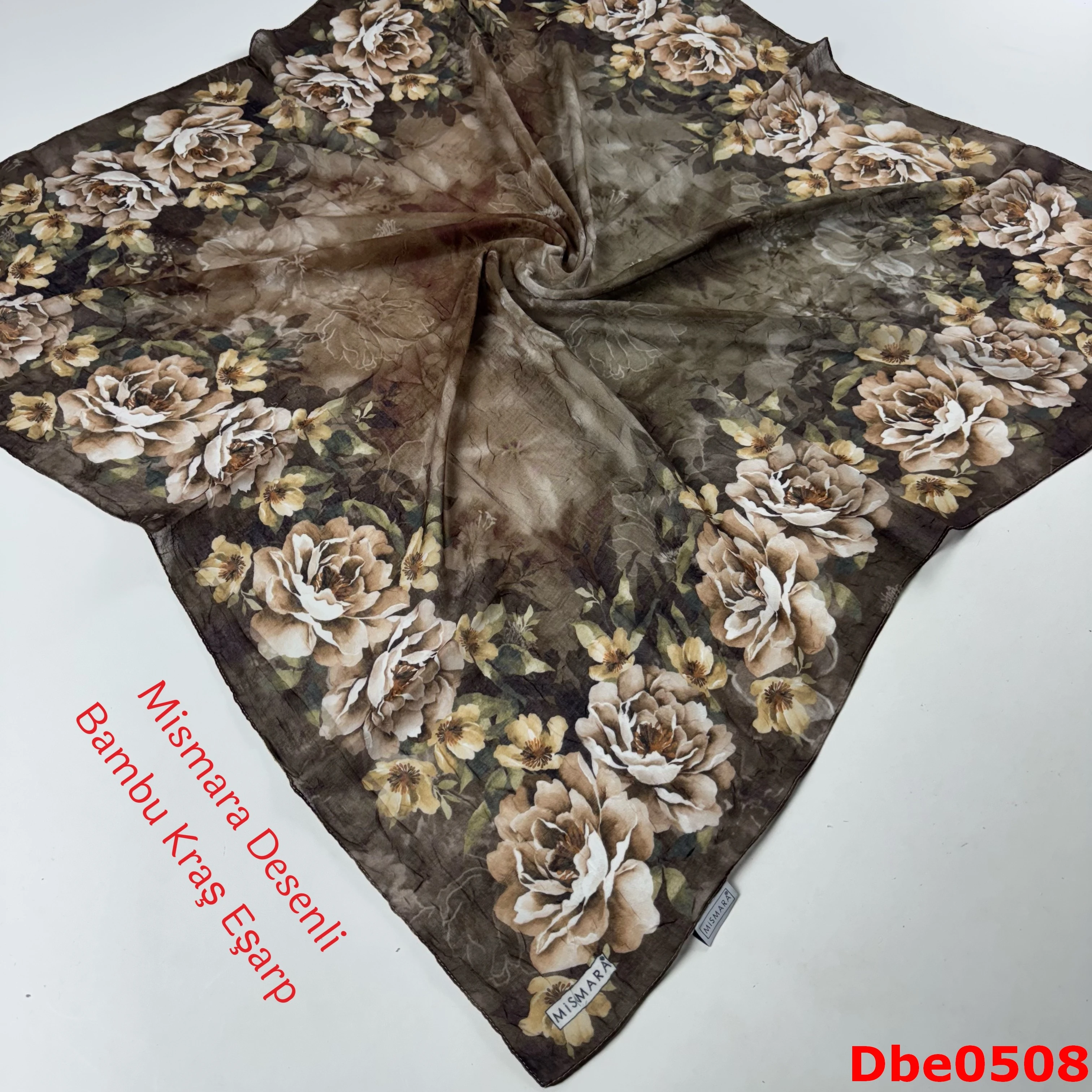 P-026 Mismara Desenli Bambu Kraş Eşarp