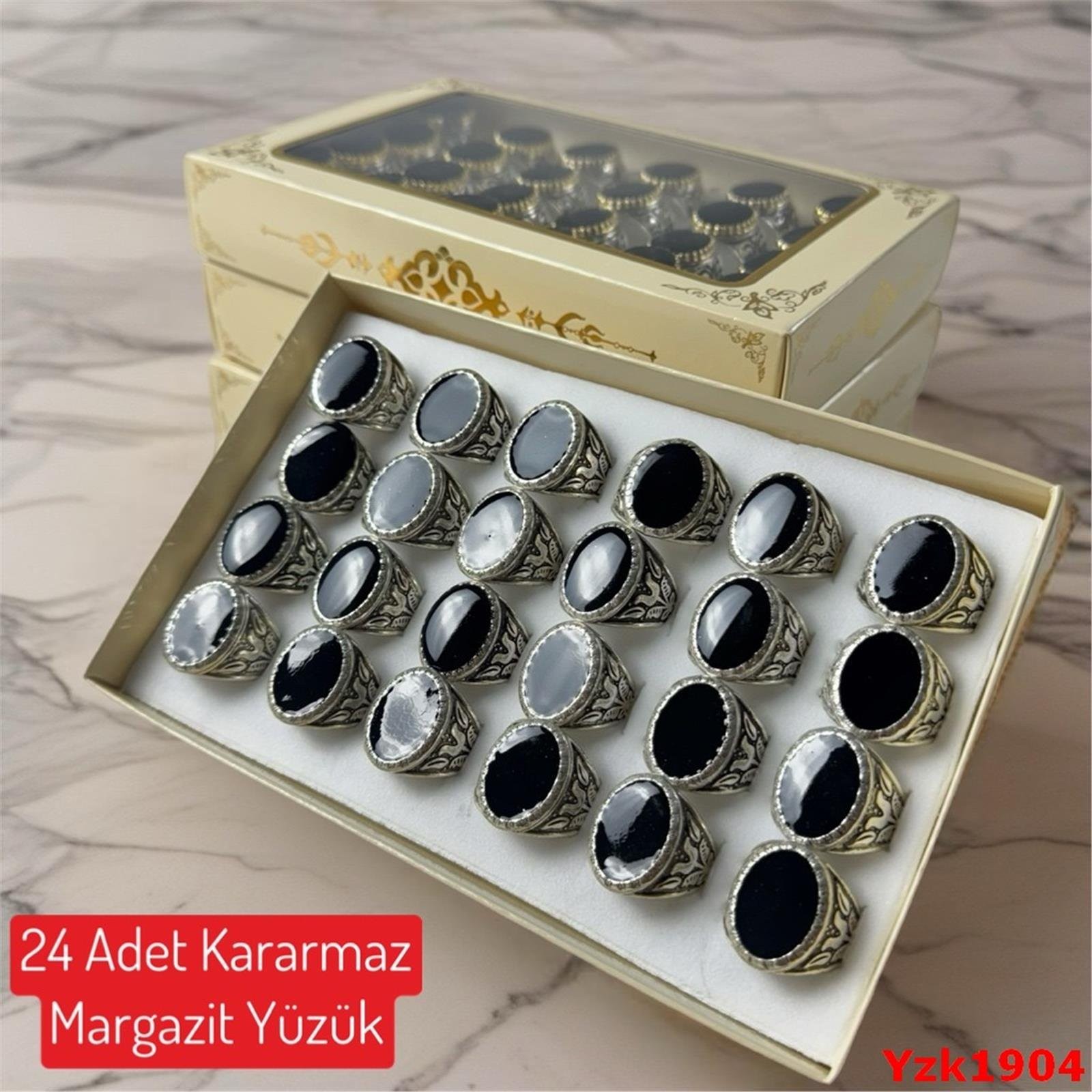 ZN-222 24'lü Kararmaz Margazit Erkek Yüzük