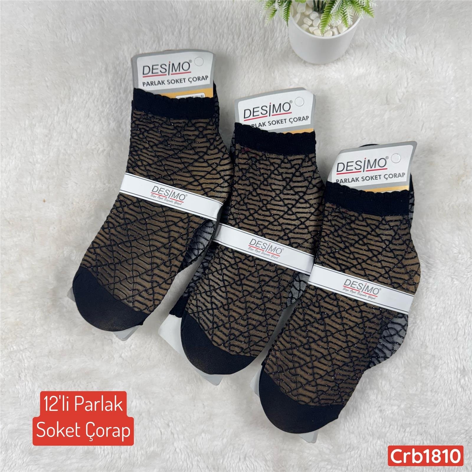 ZV-007 Parlak Soket Çorap 12 ADET