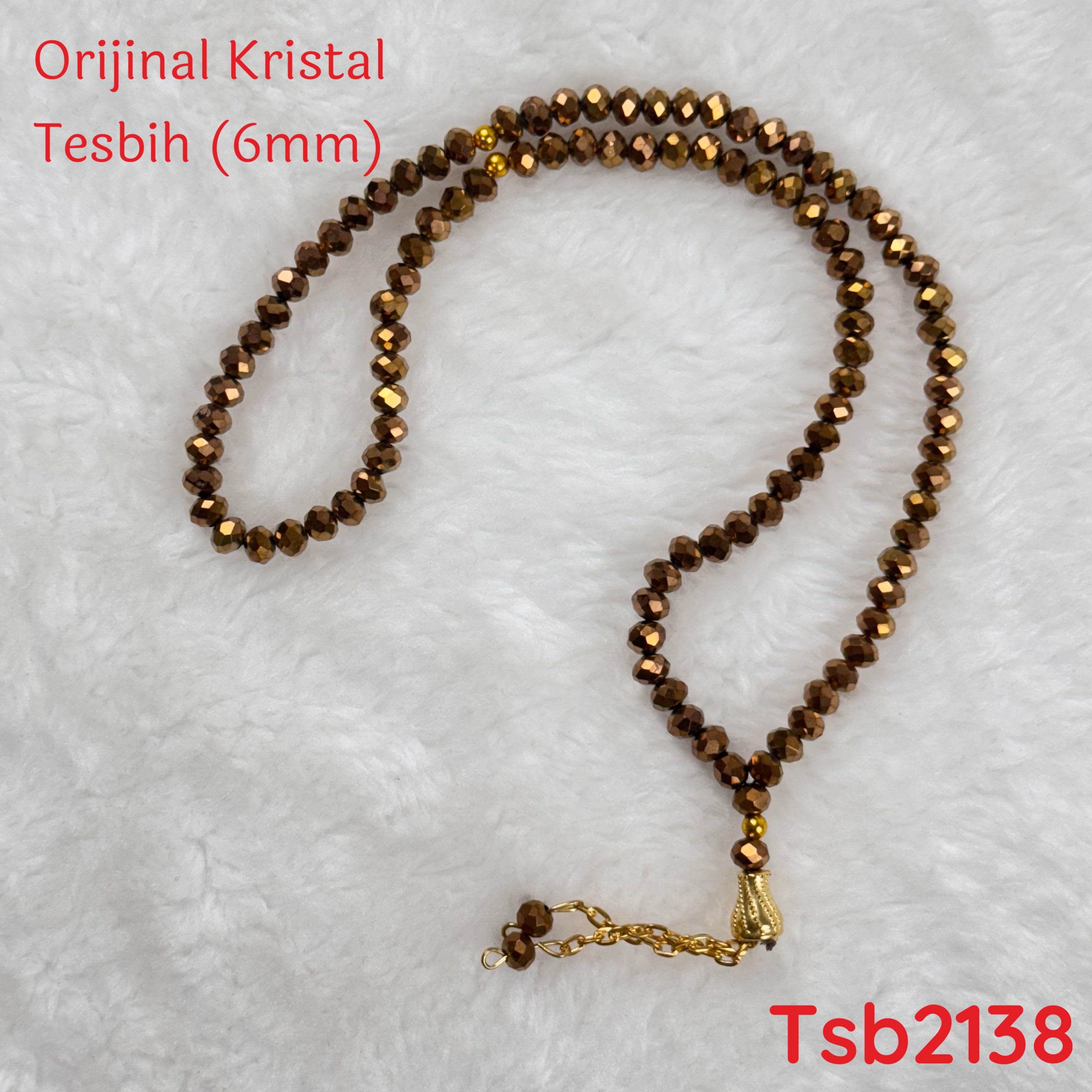 V-393 Orijinal Kristal Tesbih 6mm