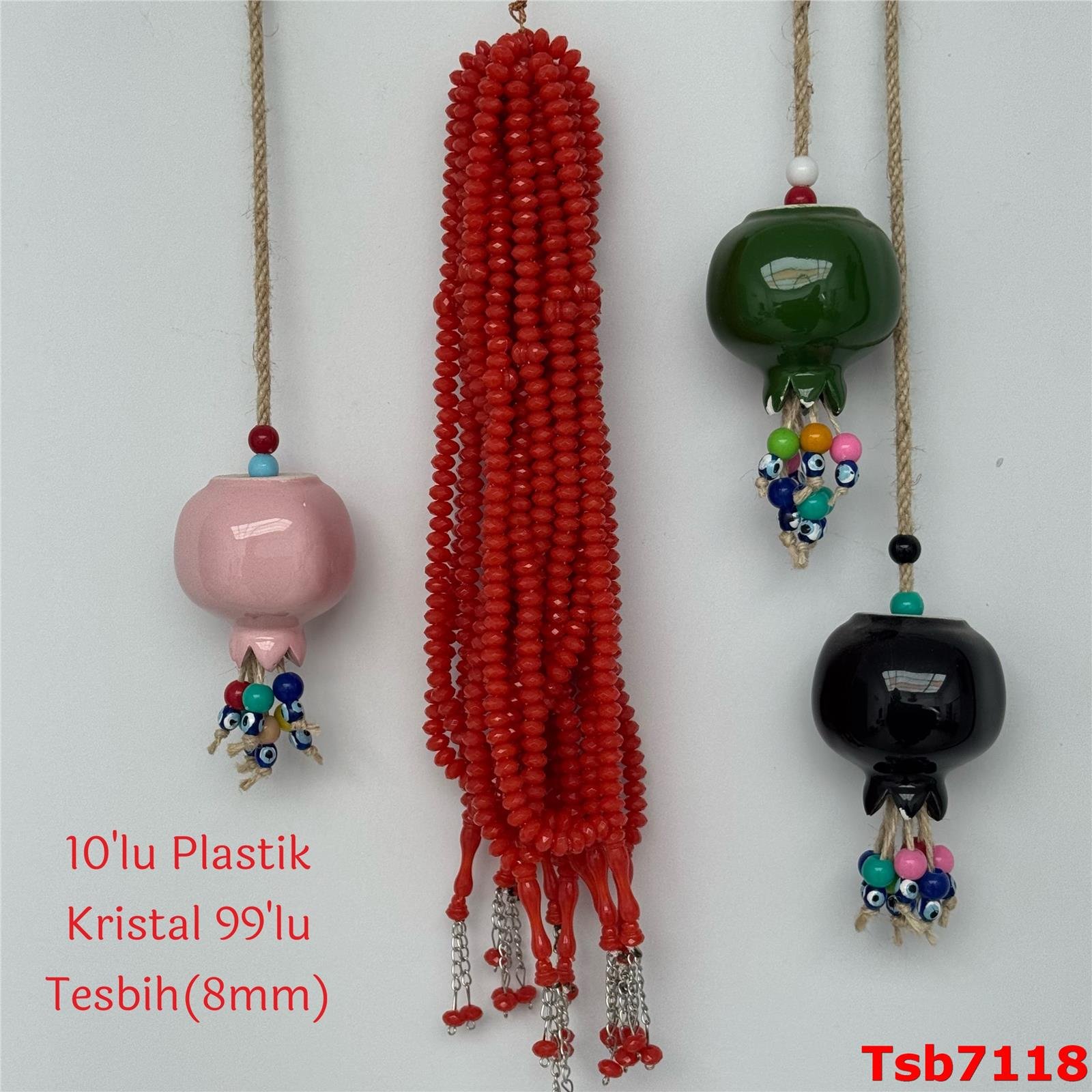 ZZ-018 10'lu Kristal Plastik 99luk Tesbih (8mm)