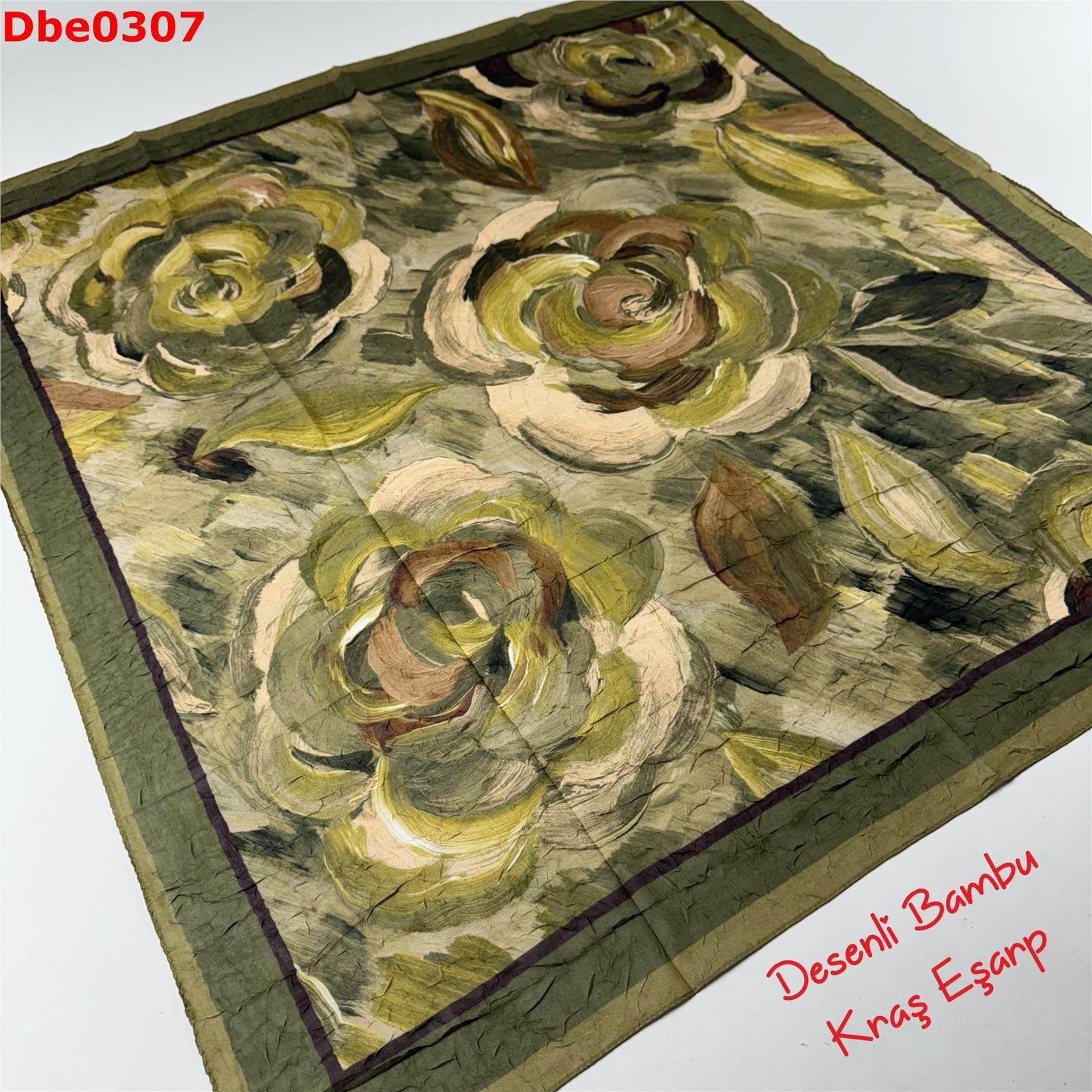 R-079 Desenli Bambu Kraş Eşarp