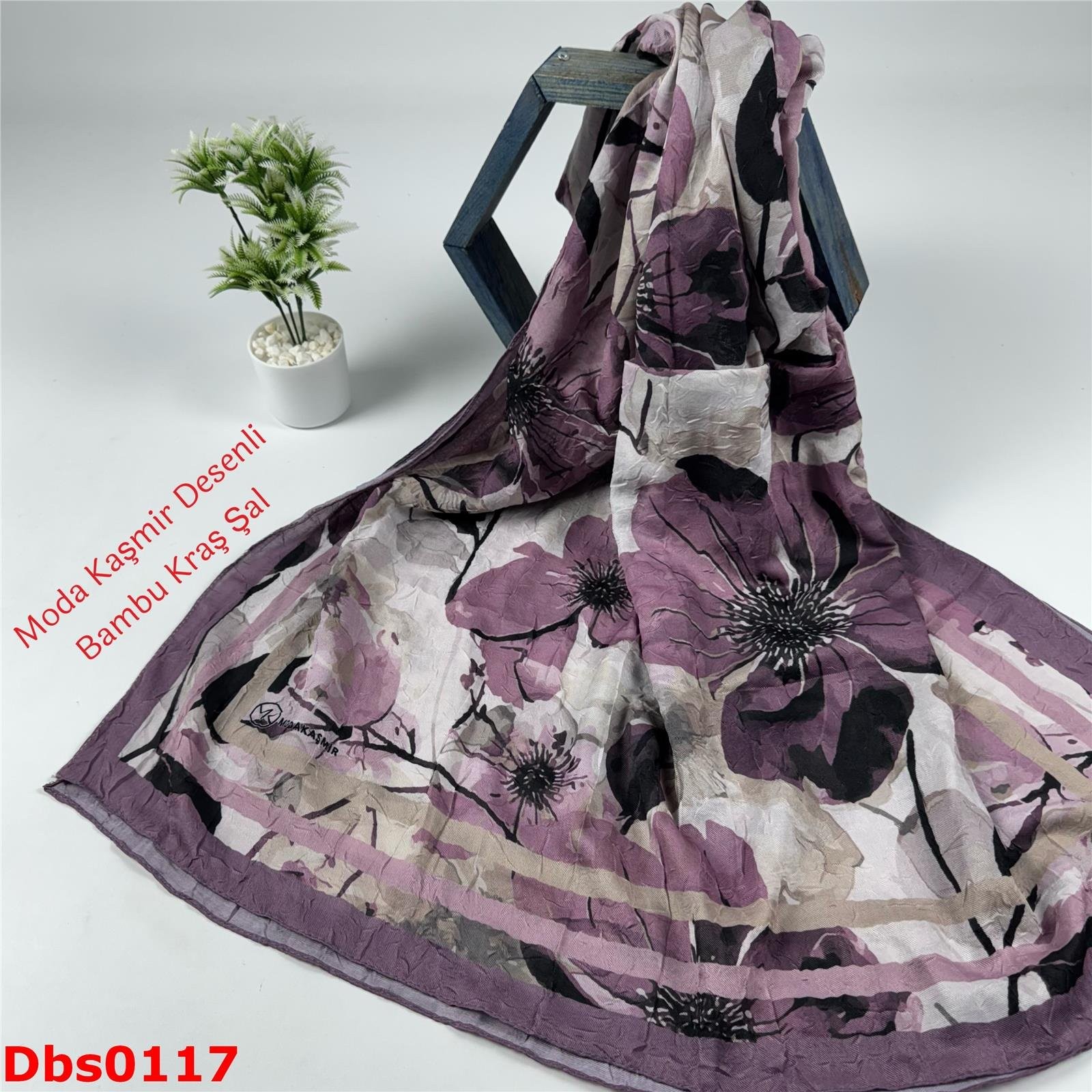 K-135 Moda Kaşmir Desenli Bambu Kraş Şal