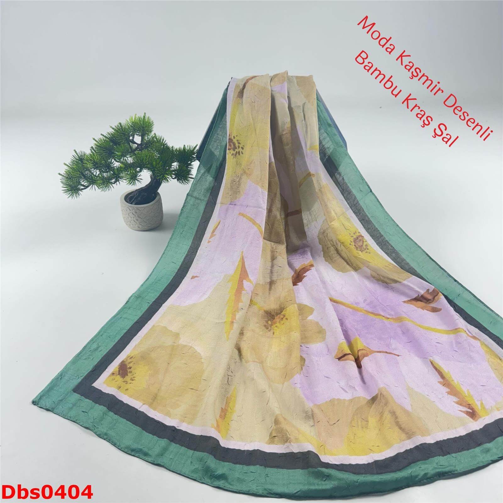 K-180  Moda Kaşmir Desenli Bambu Kraş Şal
