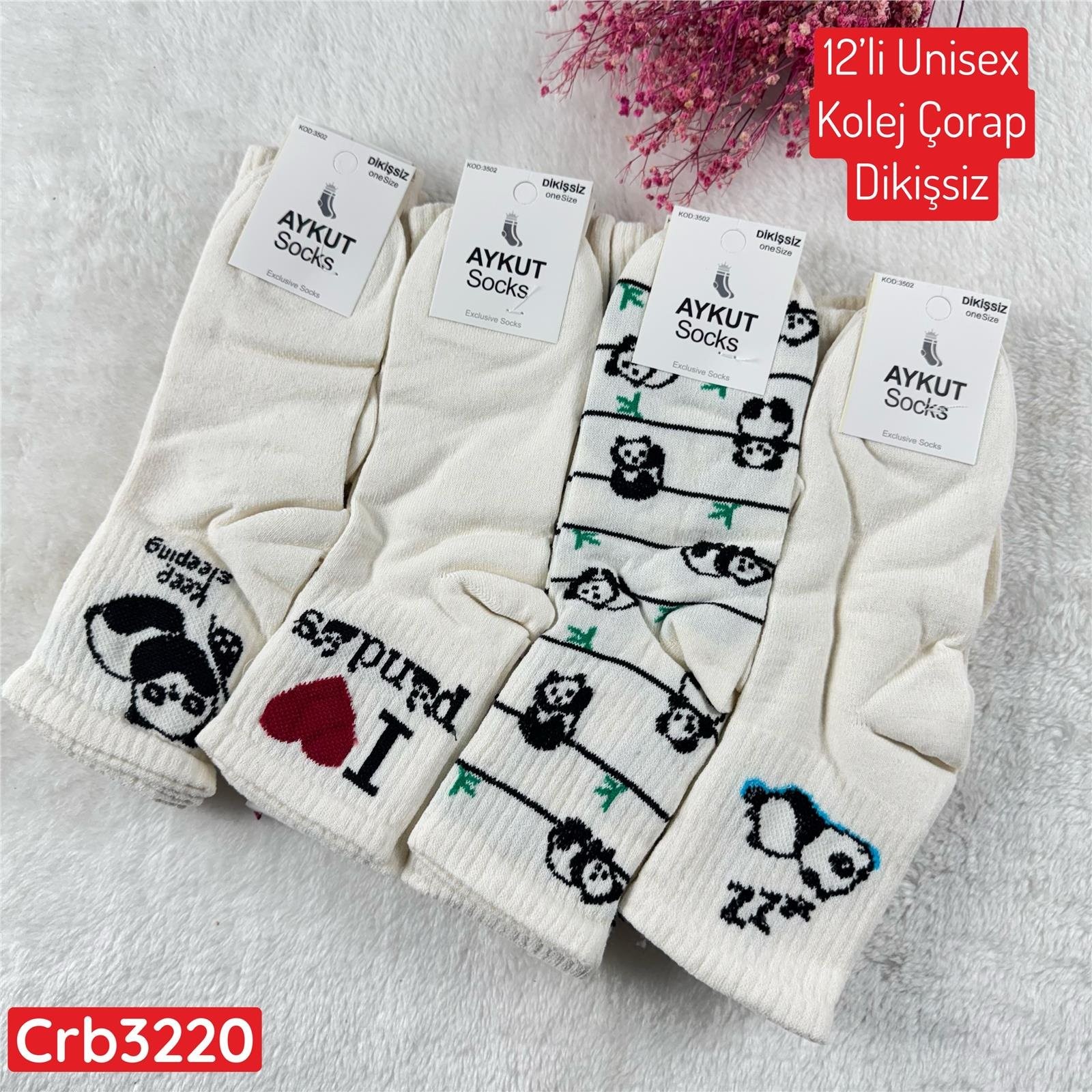 ZO-046 Unisex Kolej Çorap (Dikişsiz) 12 ADET