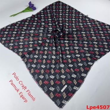 N-137 Polo Craft Flamlı Pamuk Eşarp