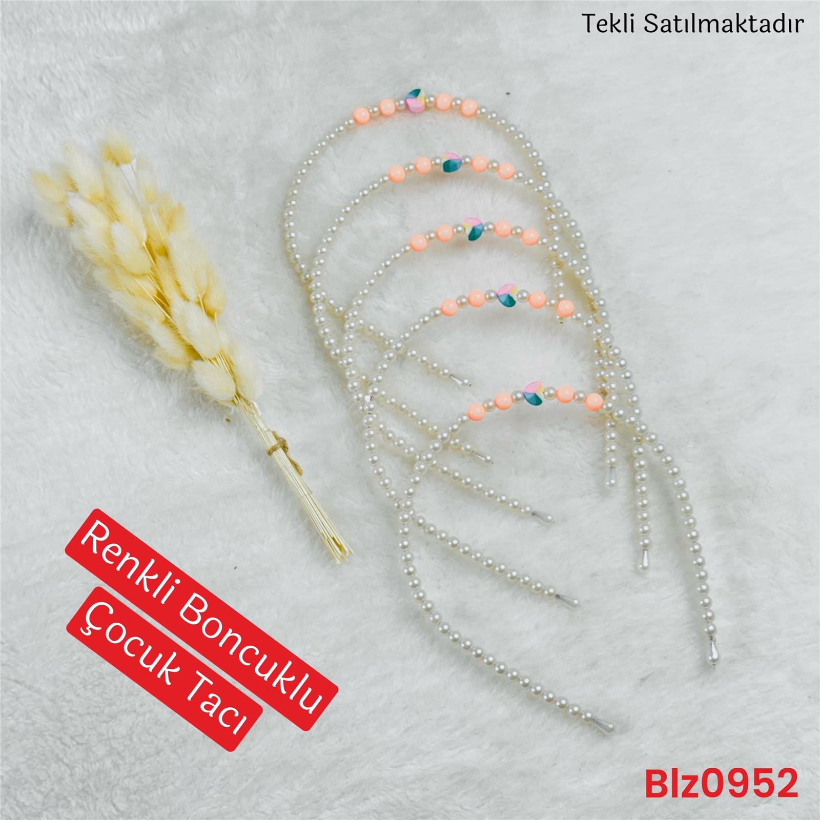 ZC-081  Boncuklu Çocuk Tacı Renkli 1 Adet