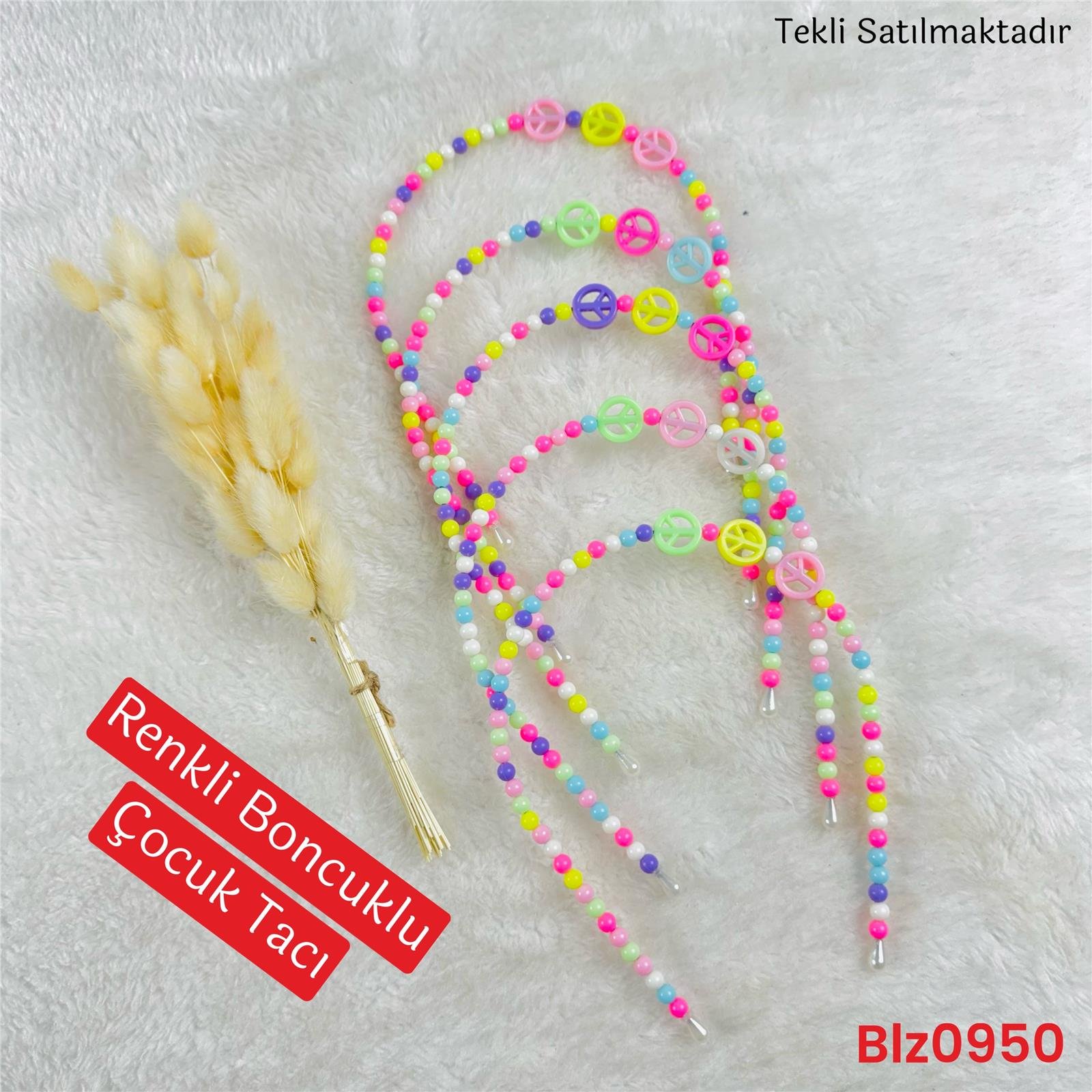 ZC-069  Boncuklu Çocuk Tacı Renkli 1 Adet