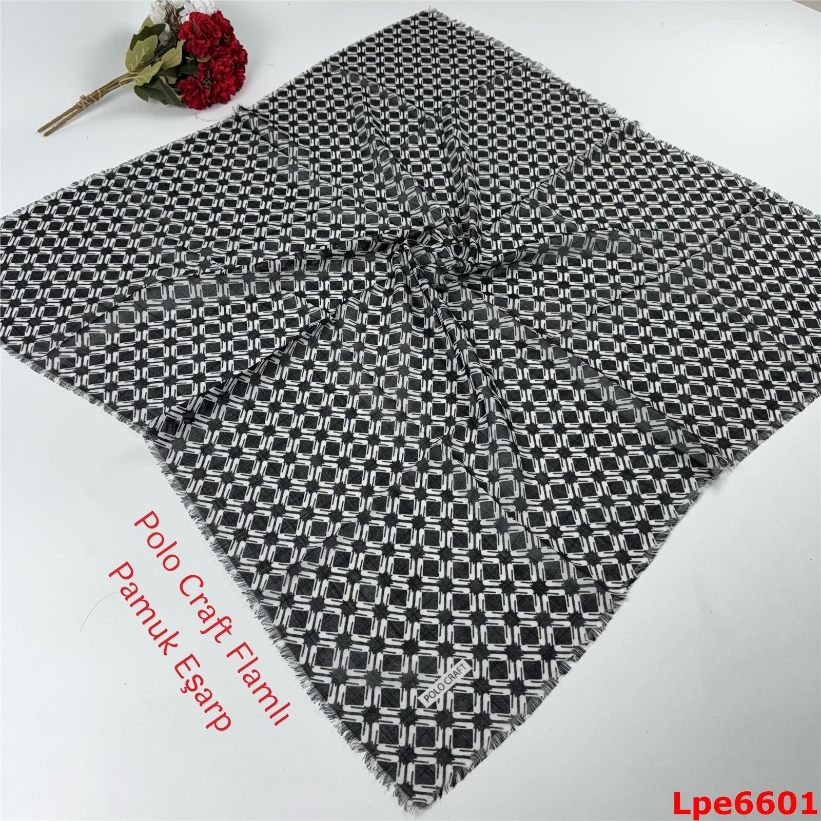 N-012 Polo Craft Flamlı Pamuk Eşarp