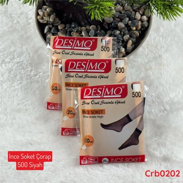 H-105 İnce Soket Çorap 500 Siyah (20 Denye)